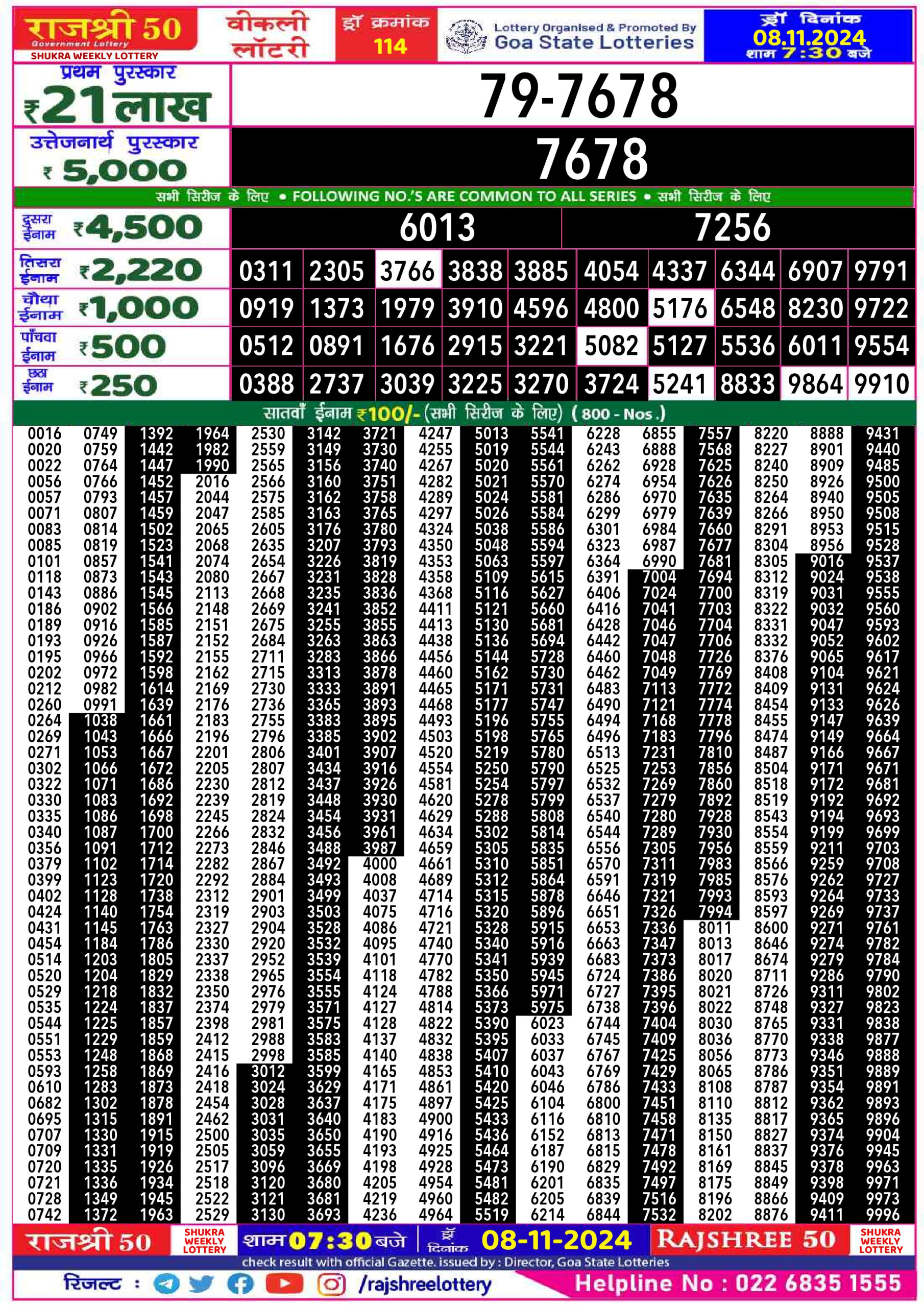 Everest Result Today Dear Lottery Chart