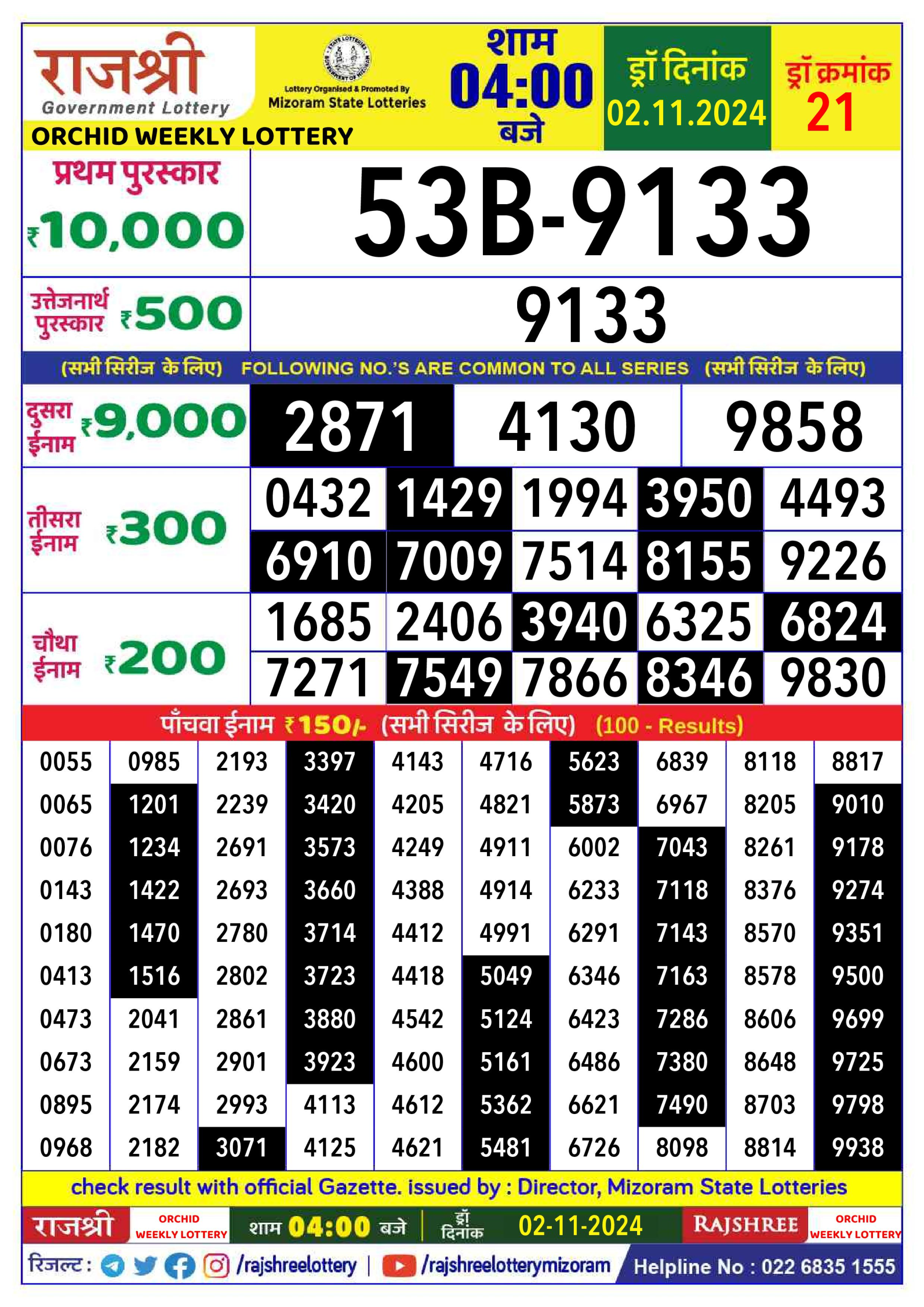 Everest Result Today Dear Lottery Chart