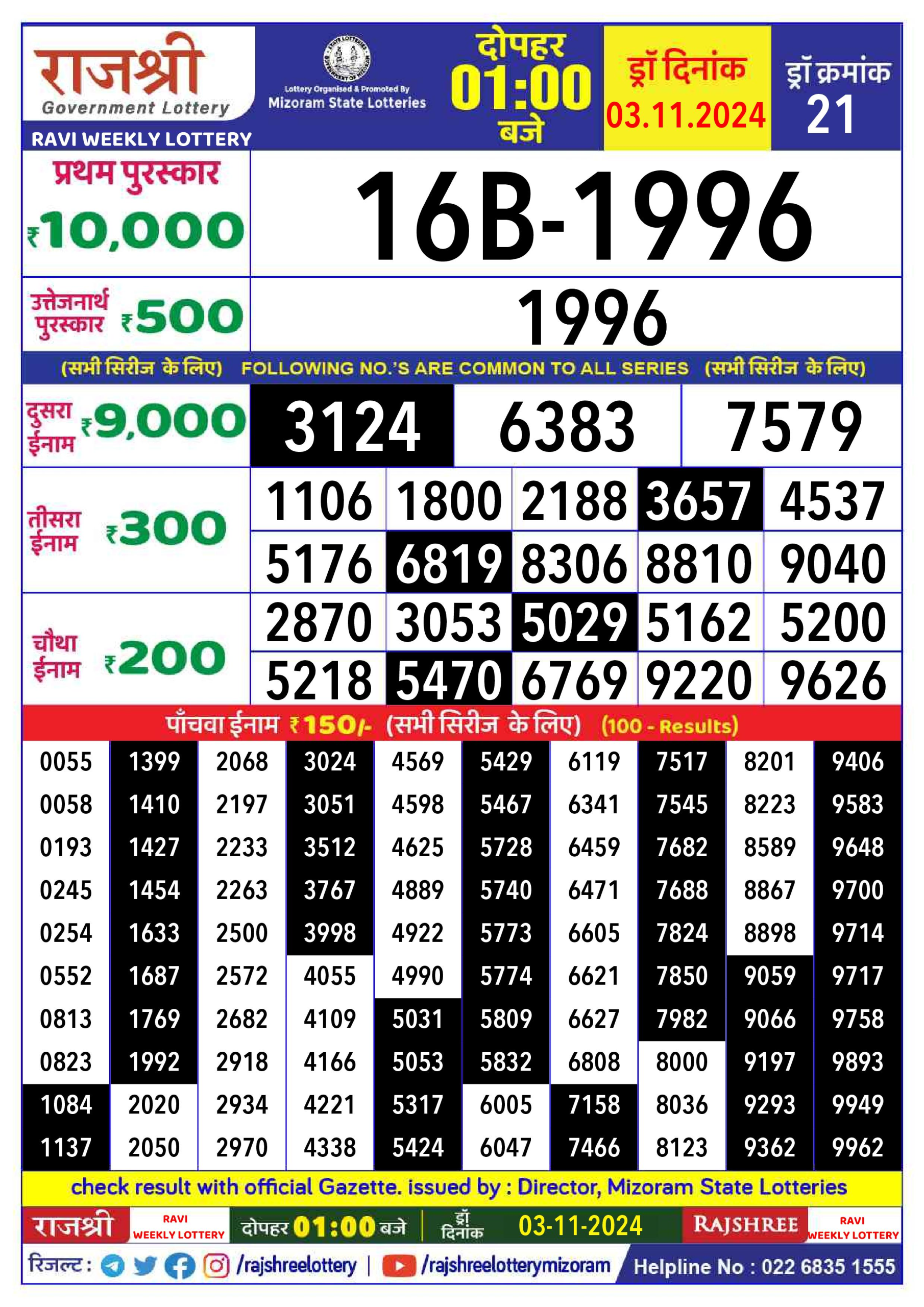 Everest Result Today Dear Lottery Chart