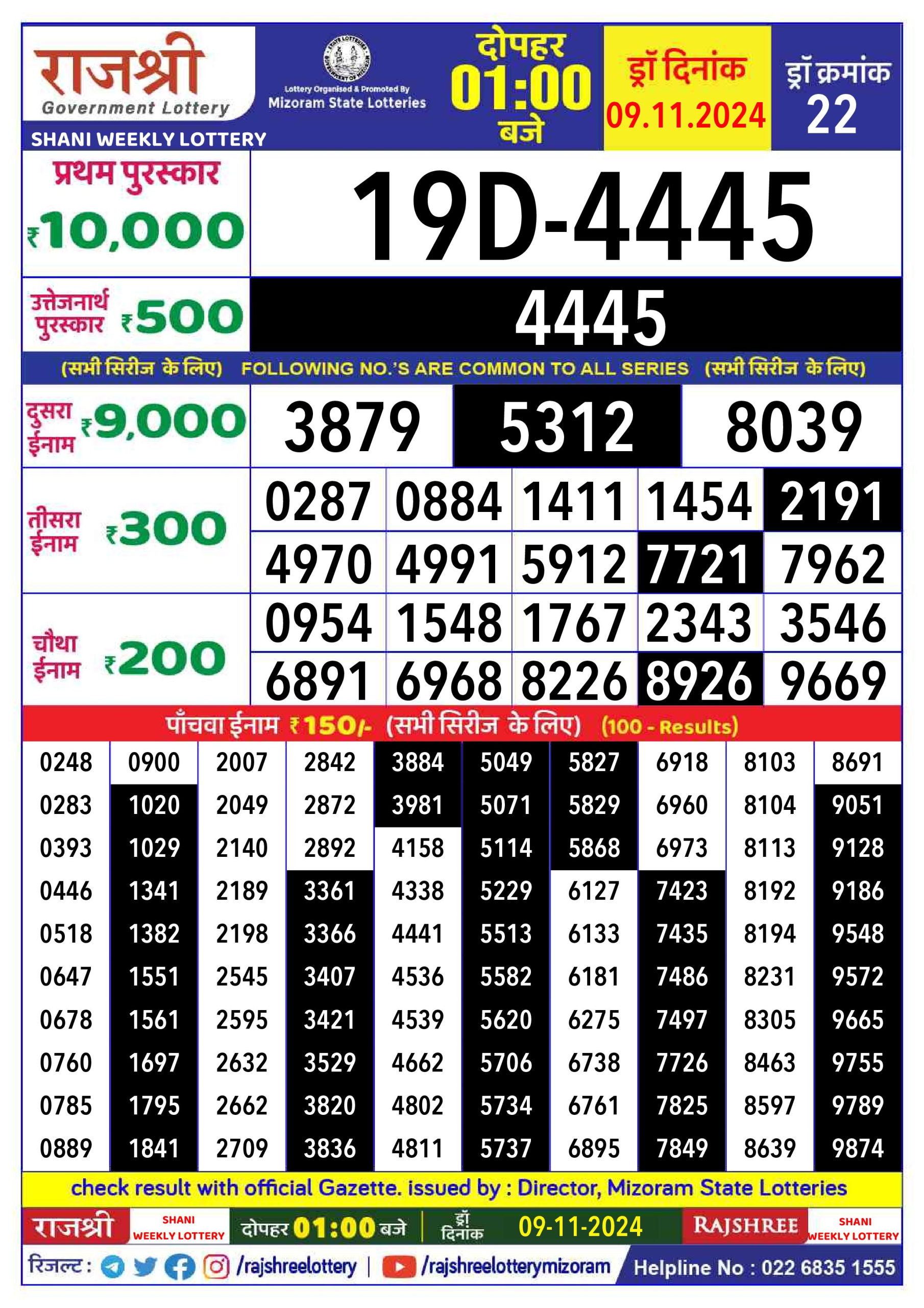 Everest Result Today Dear Lottery Chart