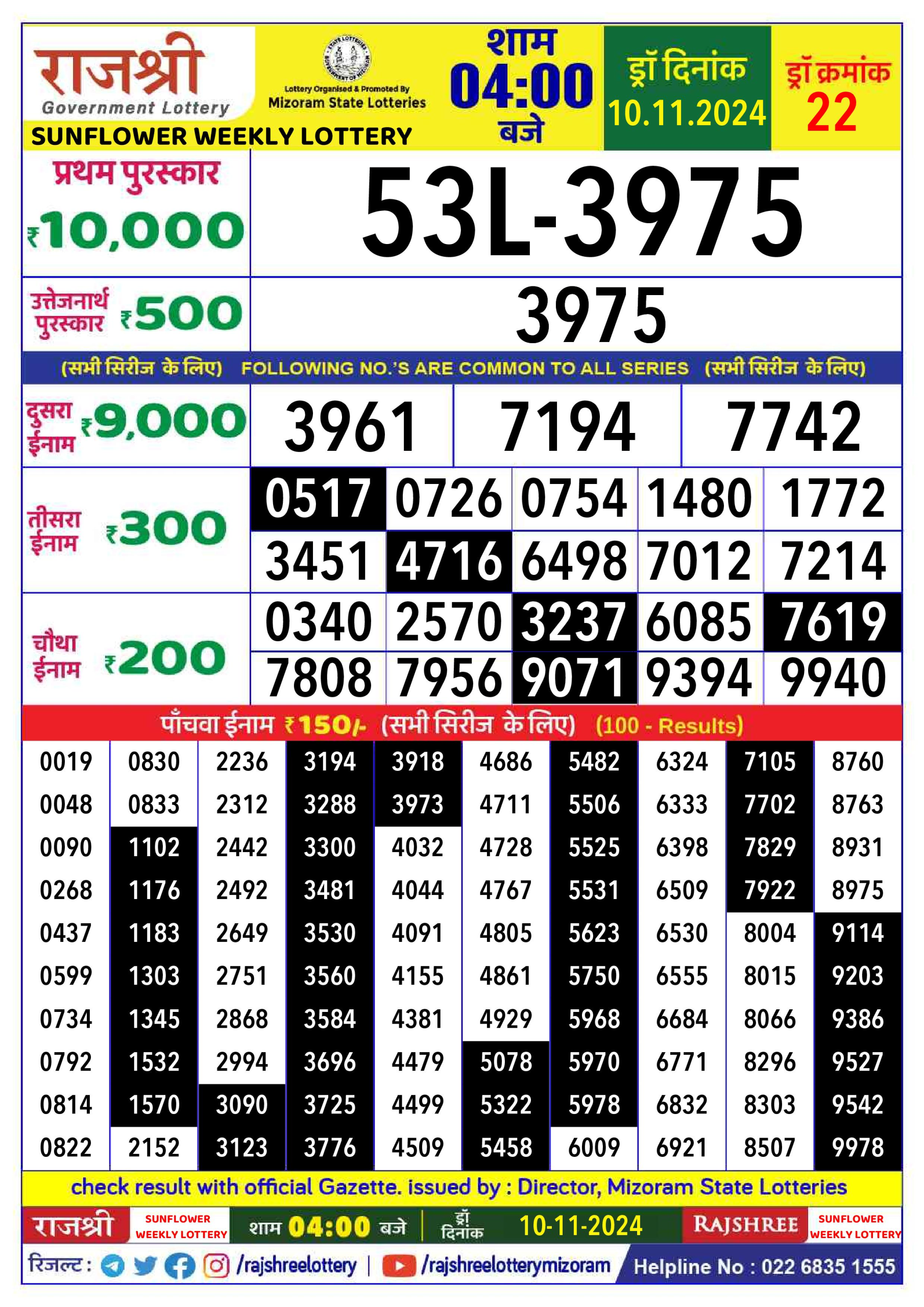 Everest Result Today Dear Lottery Chart