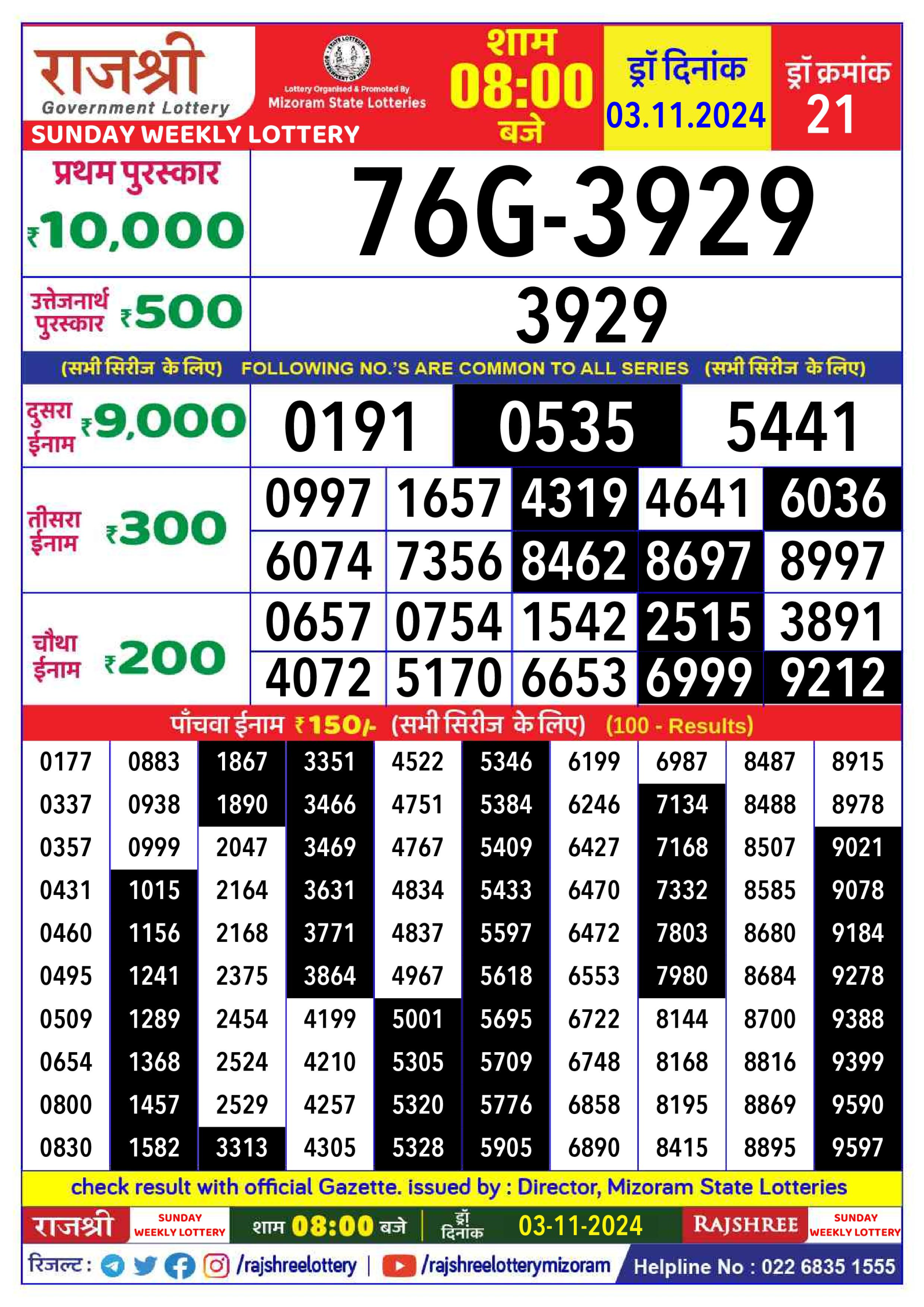 Everest Result Today Dear Lottery Chart