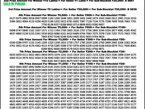 Nagaland State Dear 1000 Monthly Lottery Result