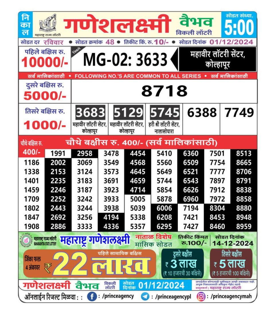 Everest Result Today Dear Lottery Chart