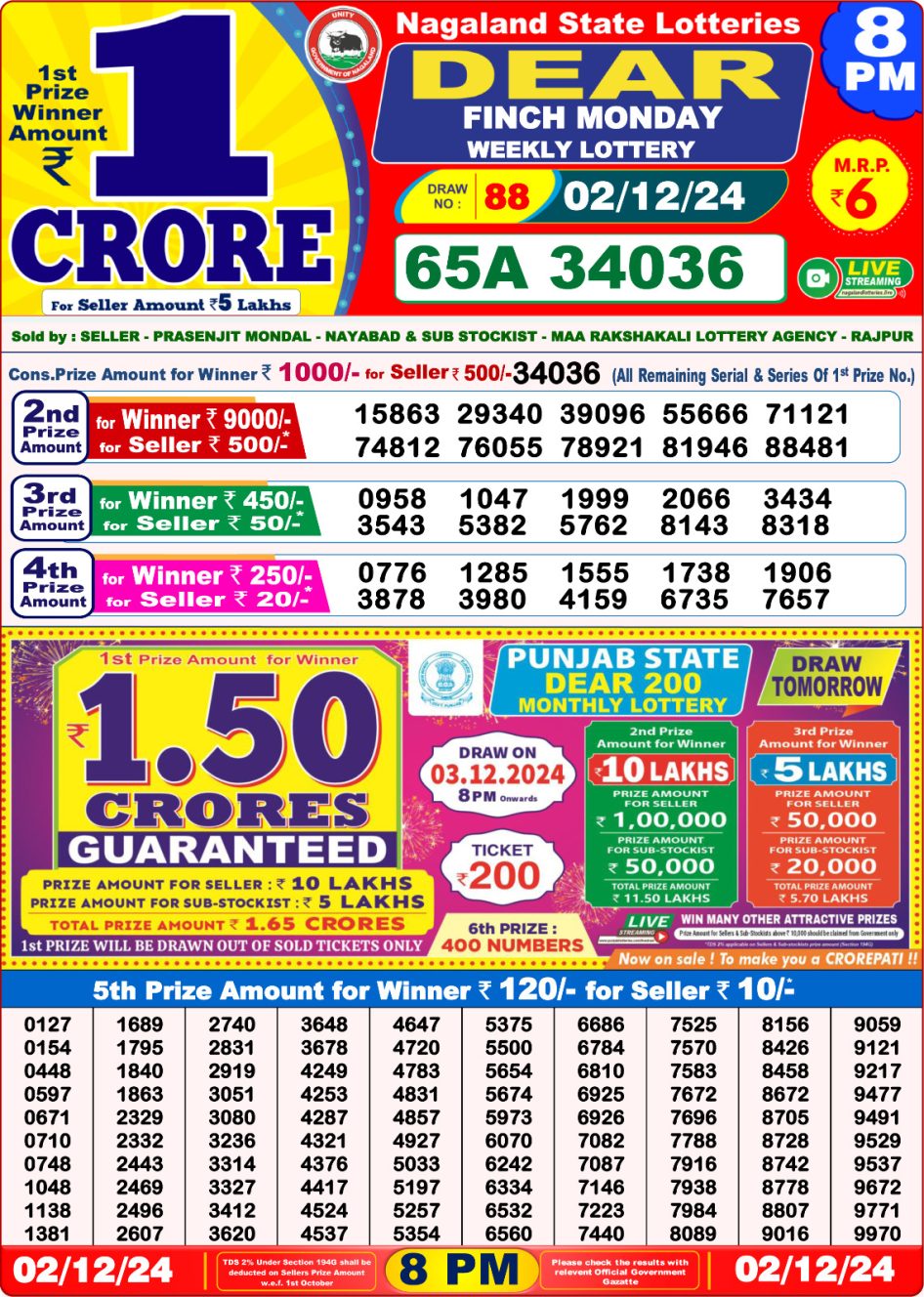 Everest Result Today Dear Lottery Chart