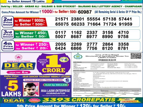 Everest Result Today Dear Lottery Chart