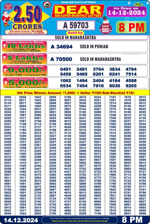 Everest Result Today Dear Lottery Chart