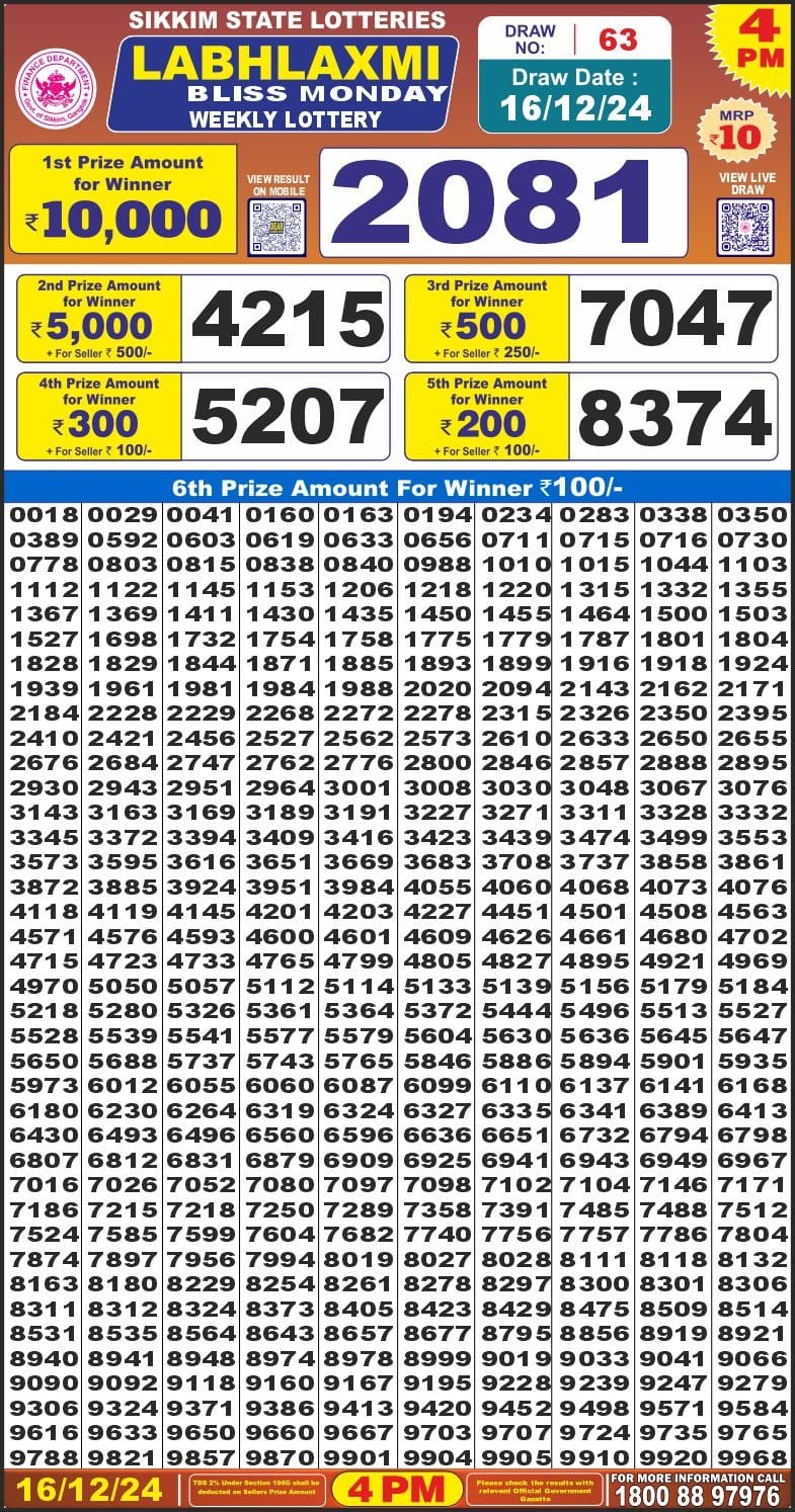 Everest Result Today Dear Lottery Chart