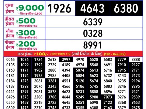 Everest Result Today Dear Lottery Chart