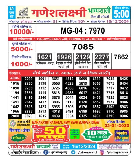 Everest Result Today Dear Lottery Chart