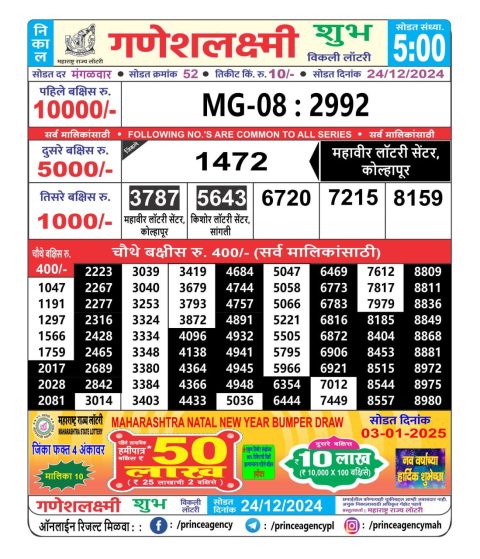 Everest Result Today Dear Lottery Chart