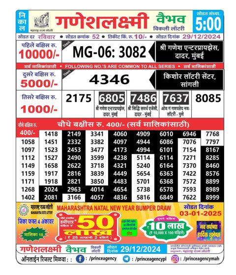 Everest Result Today Dear Lottery Chart