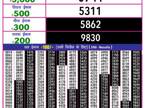 Everest Result Today Dear Lottery Chart