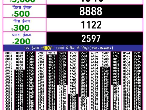 Everest Result Today Dear Lottery Chart