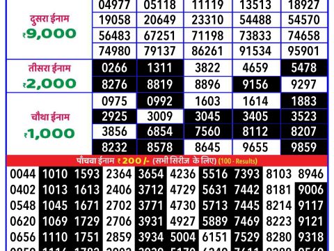 Everest Result Today Dear Lottery Chart