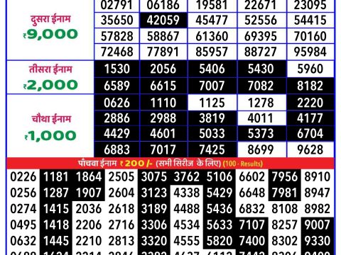 Everest Result Today Dear Lottery Chart