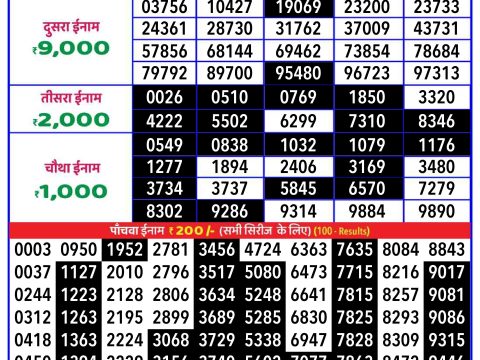 Everest Result Today Dear Lottery Chart