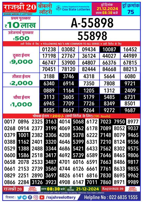 Everest Result Today Dear Lottery Chart