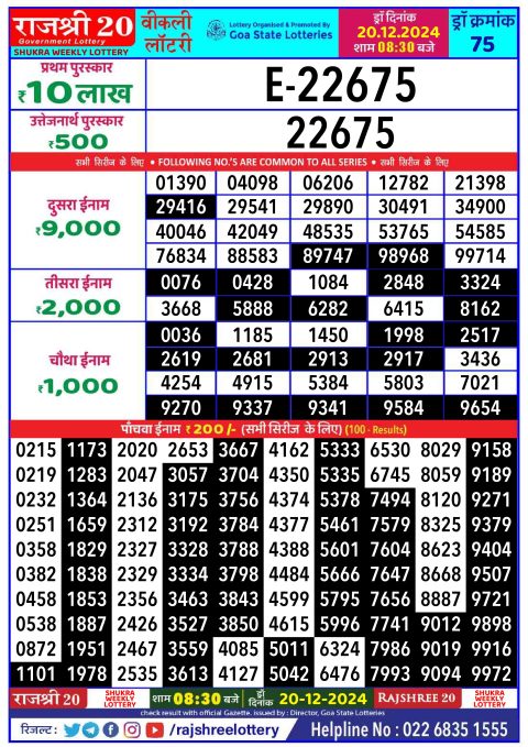 Everest Result Today Dear Lottery Chart