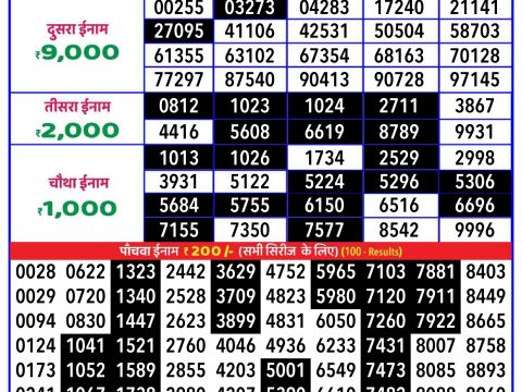 Everest Result Today Dear Lottery Chart