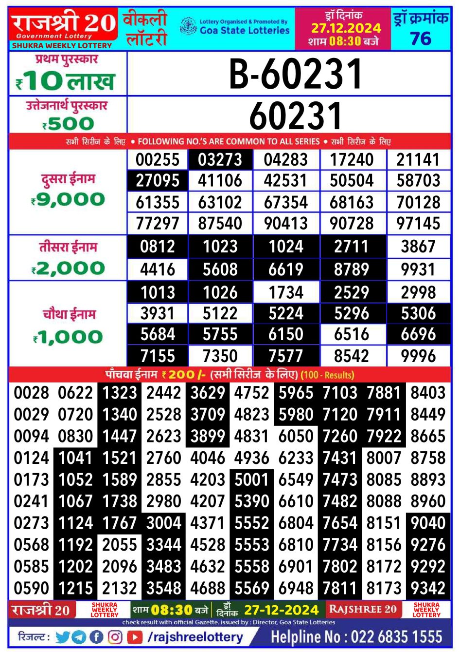 Everest Result Today Dear Lottery Chart