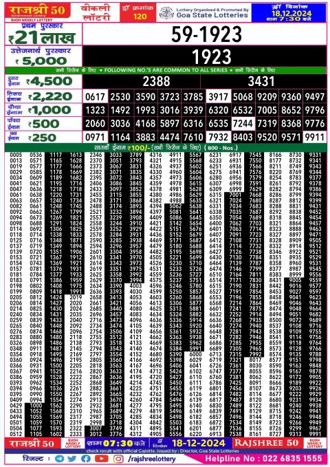 Everest Result Today Dear Lottery Chart