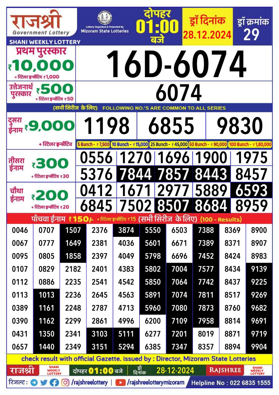 Everest Result Today Dear Lottery Chart