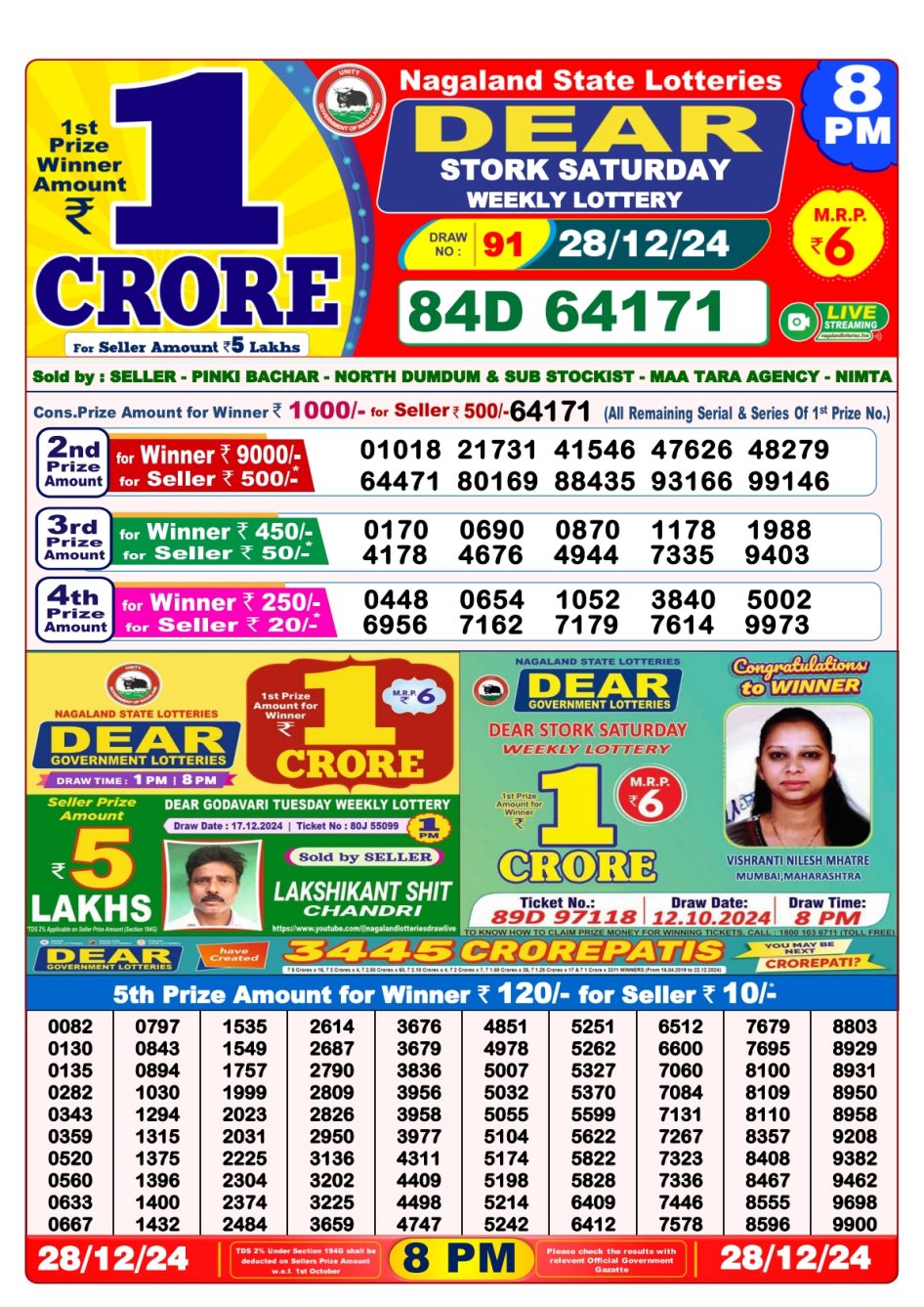 Everest Result Today Dear Lottery Chart