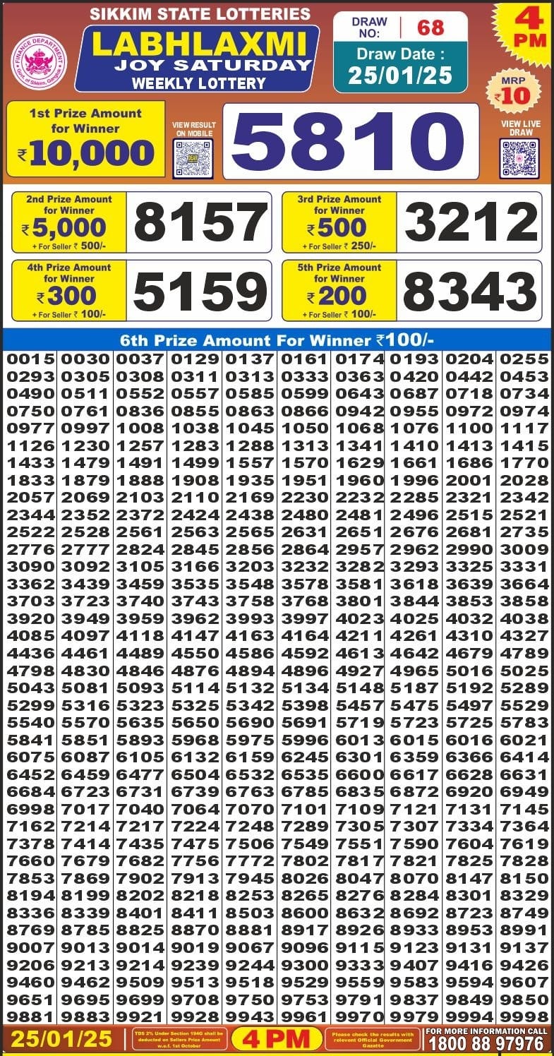 Everest Result Today Dear Lottery Chart