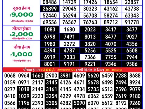 Everest Result Today Dear Lottery Chart