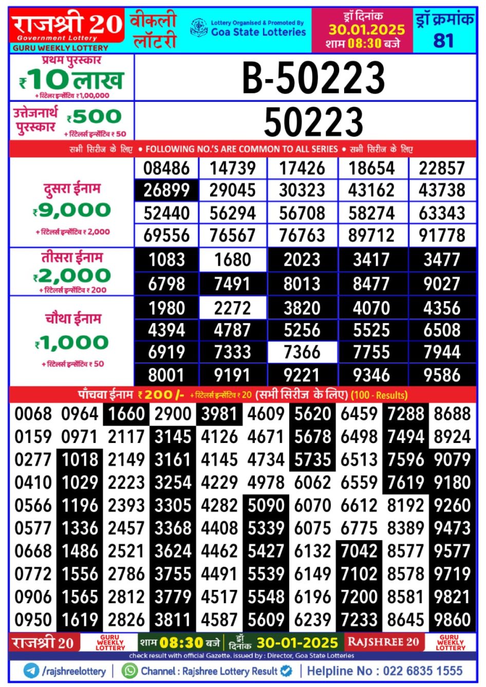 Everest Result Today Dear Lottery Chart