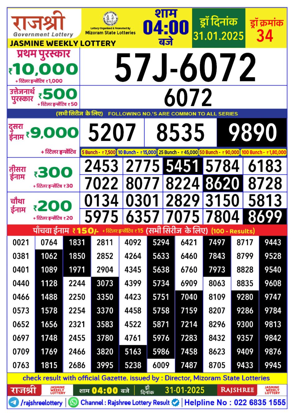 Everest Result Today Dear Lottery Chart