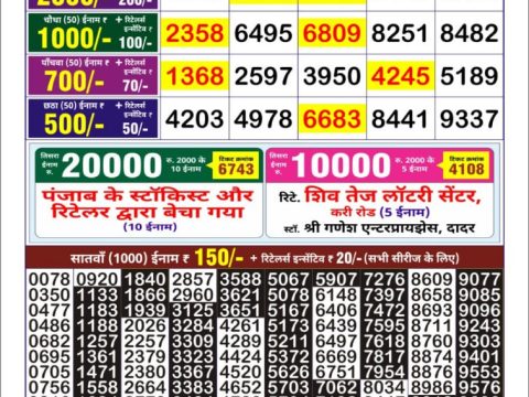 Everest Result Today Dear Lottery Chart