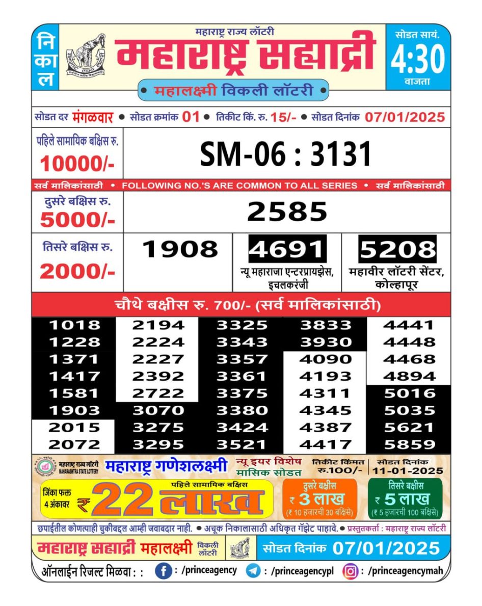 Everest Result Today Dear Lottery Chart