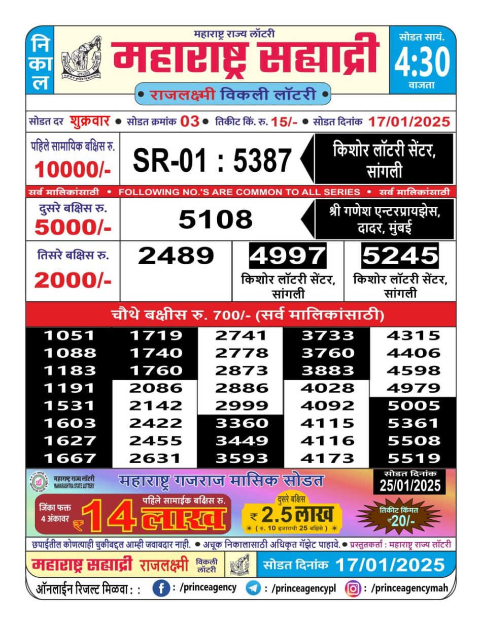 Everest Result Today Dear Lottery Chart