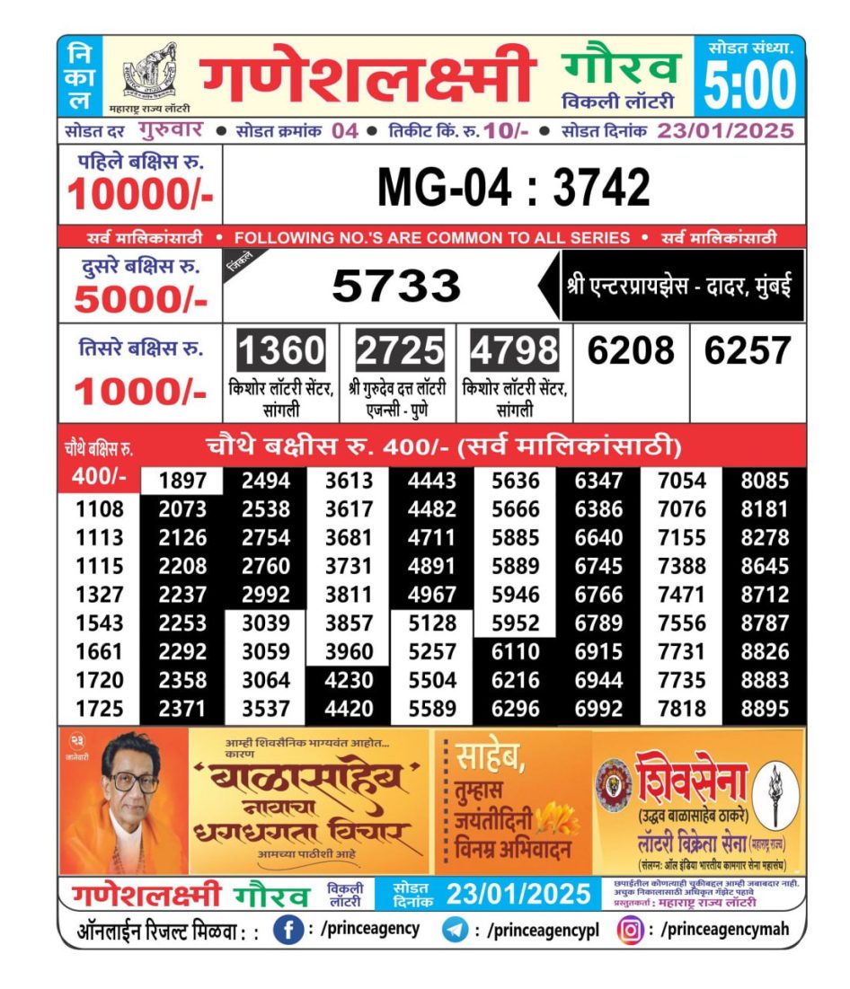 Everest Result Today Dear Lottery Chart