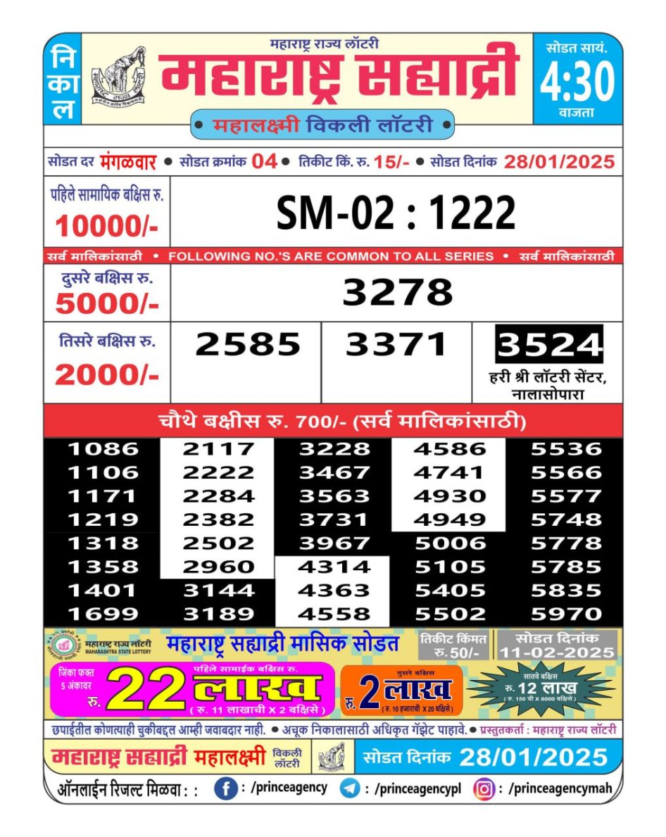 Everest Result Today Dear Lottery Chart