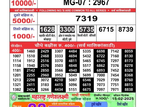 Everest Result Today Dear Lottery Chart