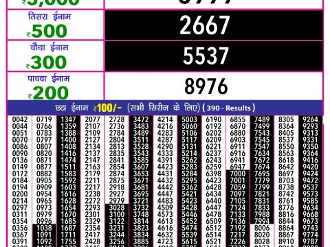 Everest Result Today Dear Lottery Chart