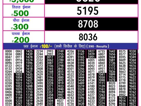 Everest Result Today Dear Lottery Chart