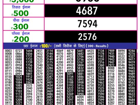 Everest Result Today Dear Lottery Chart