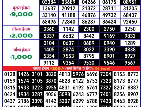 Everest Result Today Dear Lottery Chart