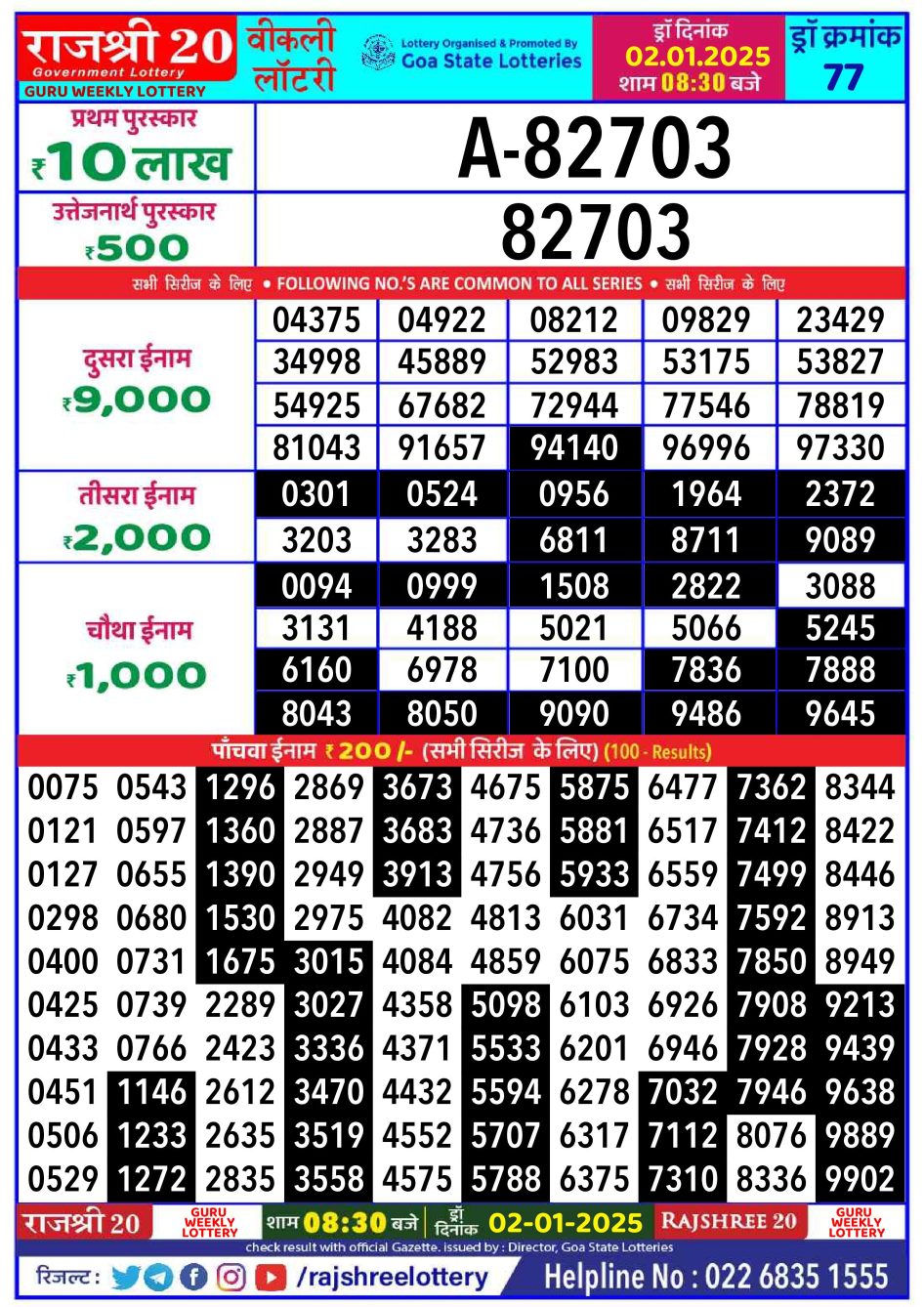 Everest Result Today Dear Lottery Chart