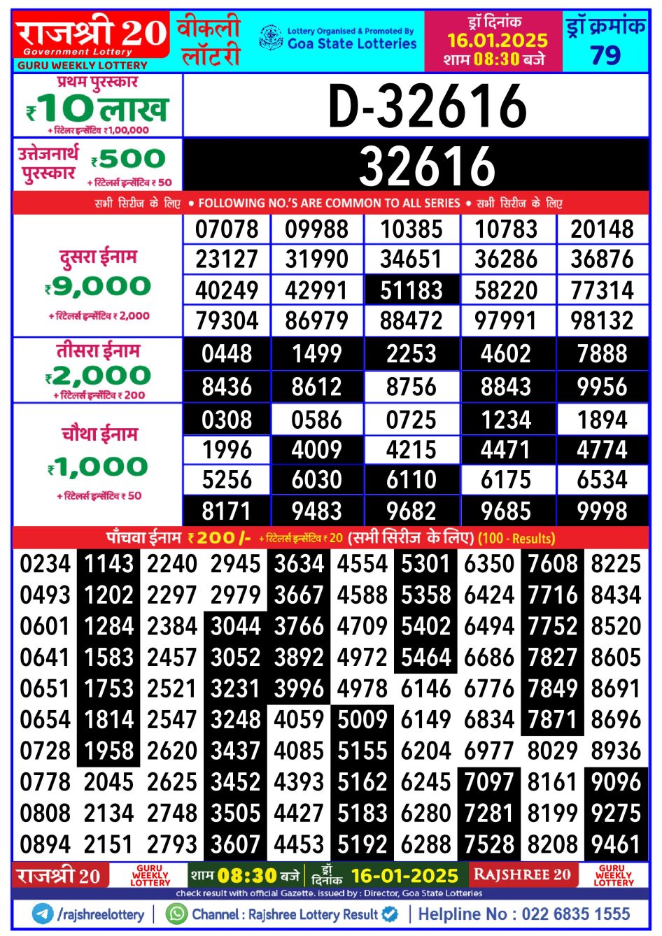 Everest Result Today Dear Lottery Chart