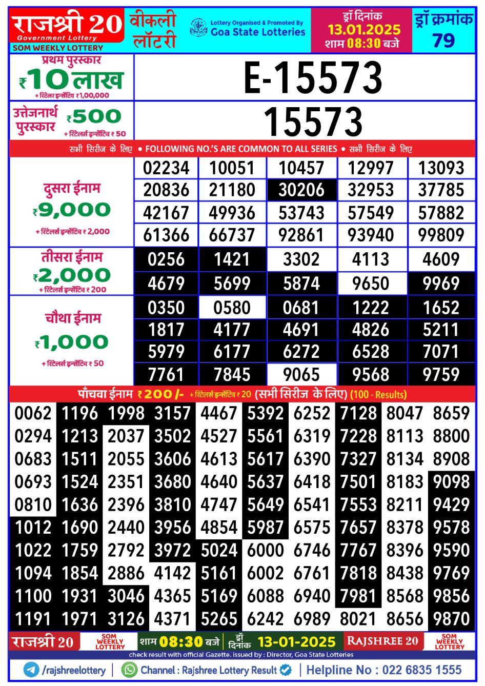 Everest Result Today Dear Lottery Chart