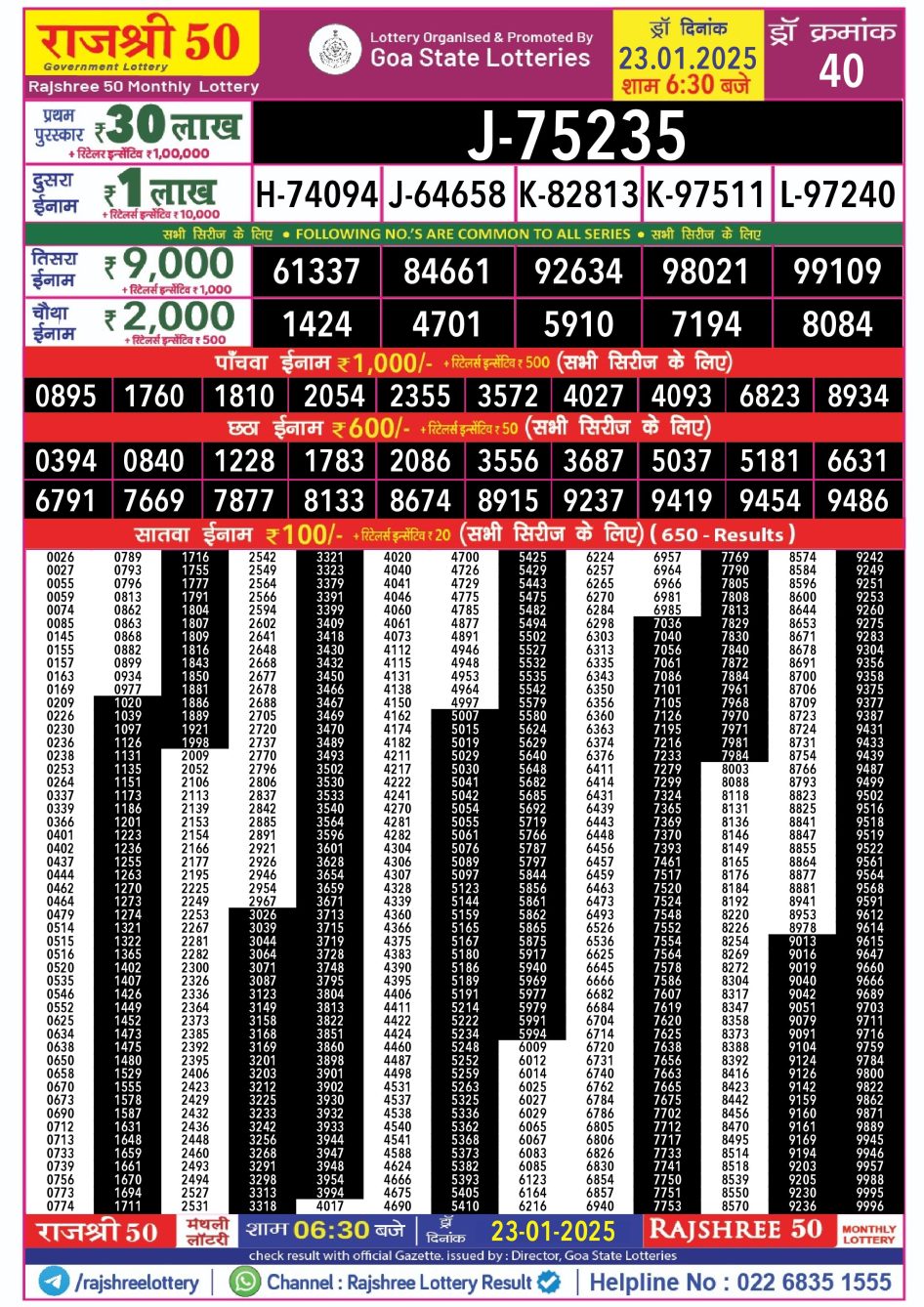 Everest Result Today Dear Lottery Chart