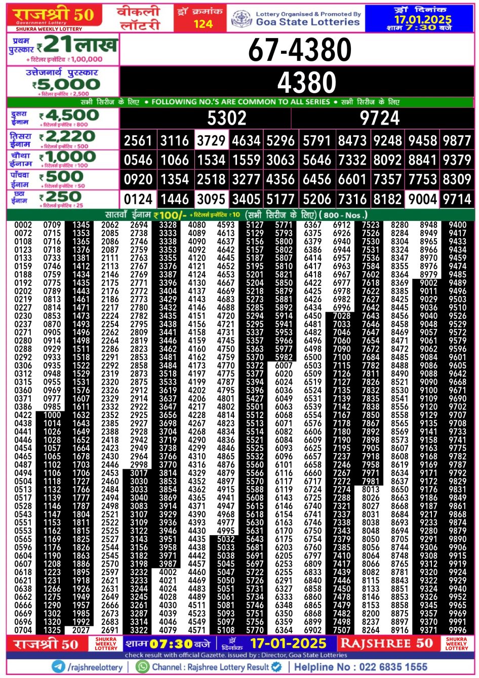 Everest Result Today Dear Lottery Chart