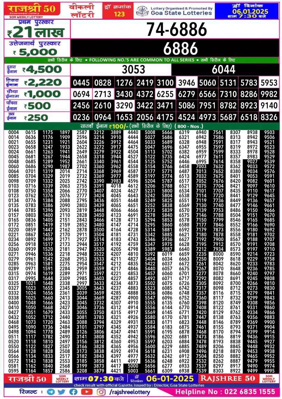 Everest Result Today Dear Lottery Chart