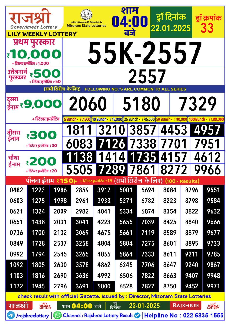 Everest Result Today Dear Lottery Chart