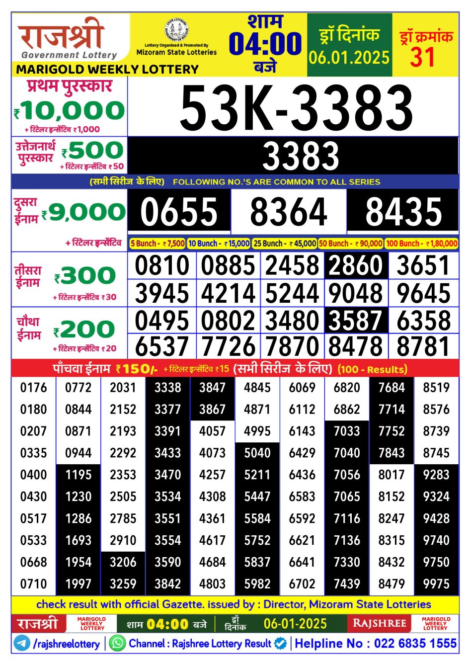 Everest Result Today Dear Lottery Chart